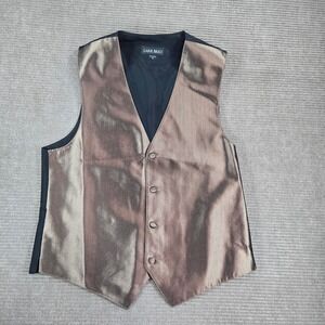 Larr Brio Mens Small Bronze Metallic Shimmer Formal Button Front Tuxedo Vest